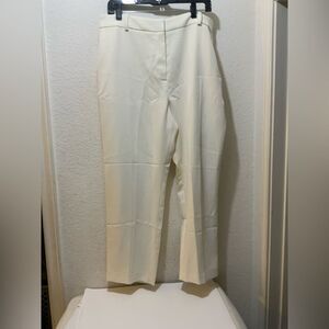 Paire Pants Womens 14 white Tapered Flat Front Elastic back Career Pockets